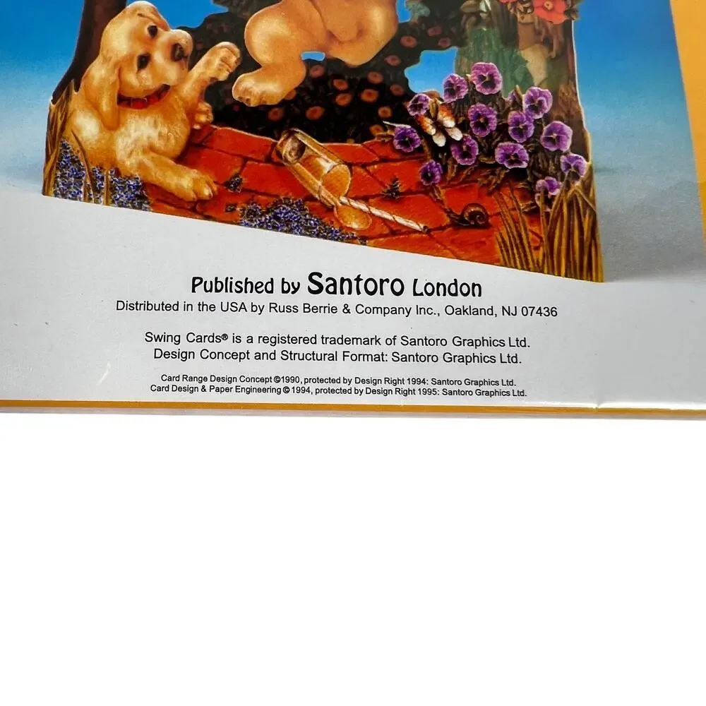 SANTORO Swing Cards Dogs In Hammock 3D Interactive Pop Up Greeting Card Sealed